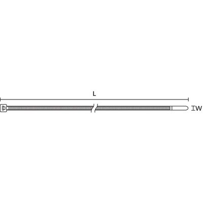 Opaska kablowa z cząstkami metalu, PA66MP, 111-01136 - schemat