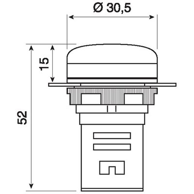 Lampka sygnalizacyjna biała LED 220V AC/DC PLML5L220 -schemat