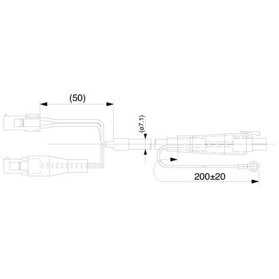 Przewód silnikowy MINAS BL KP/KV, 50 W - 750 W, 200 V, 1 m, DV0PQ1000310-EU