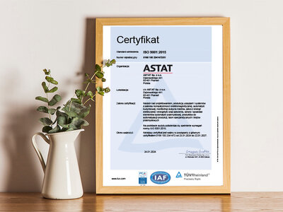 Grupa Astat z certyfikatem ISO 9001:2015!