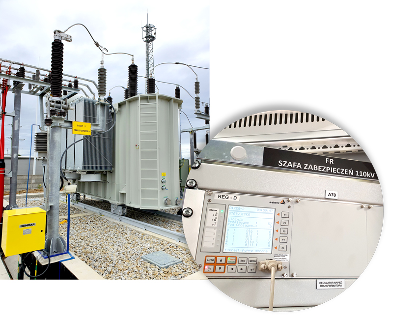 Wdrożenie konfiguracji i systemu sterowania i nadzoru regulatora REG-D 65 MVA 110 kV