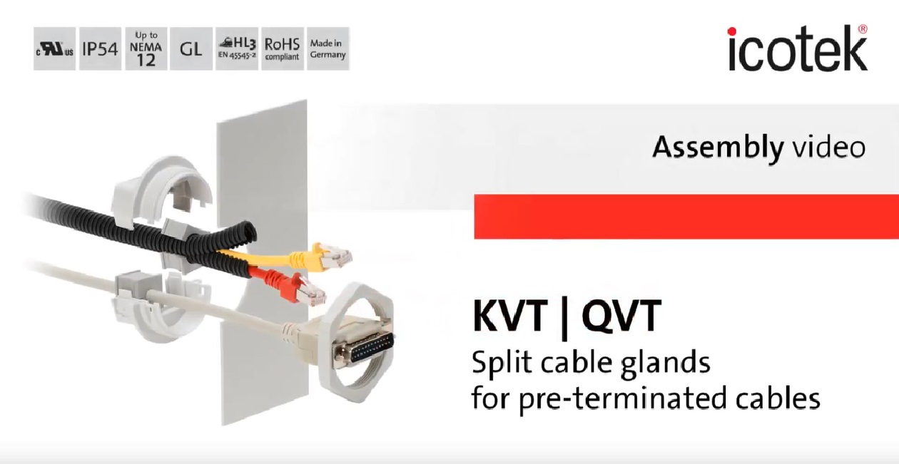 Montaż dławnic kablowych dzielonych KVT i QVT | icotek