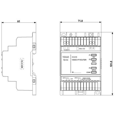 Bramka wideodomofonowa IP, 01416  - wymiary