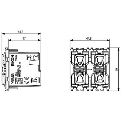 4-przyciskowe sterowanie KNX, 01484  - wymiary