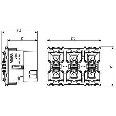 6-przyciskowe sterowanie KNX, 01486  - wymiary