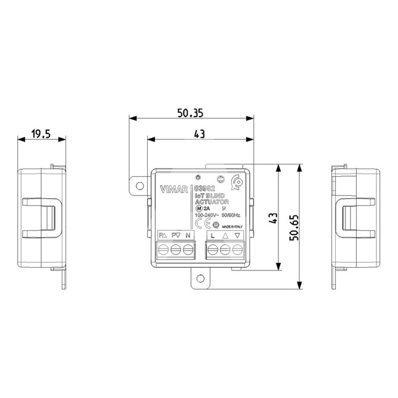 Moduł sterujący IoT, 03982 - wymiary