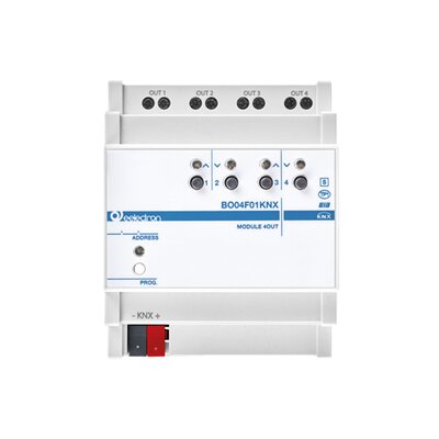 Uniwersalny aktor KNX, 4 wyjścia przekaźnikowe 16A PLUS, DIN, BO04F01KNX