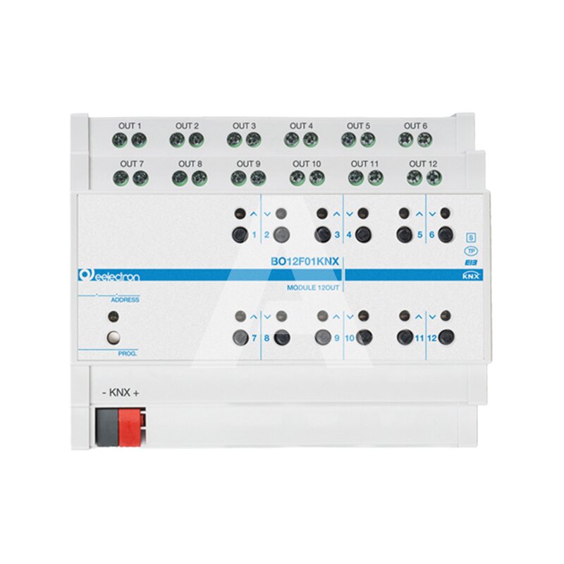 Uniwersalny aktor KNX, 12 wyjść przekaźnikowych 16A PLUS, DIN, BO12F01KNX