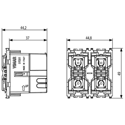 4-przyciskowe sterowanie KNX, 01581 - wymiary