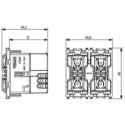 4-przyciskowe sterowanie KNX, 01582 - wymiary