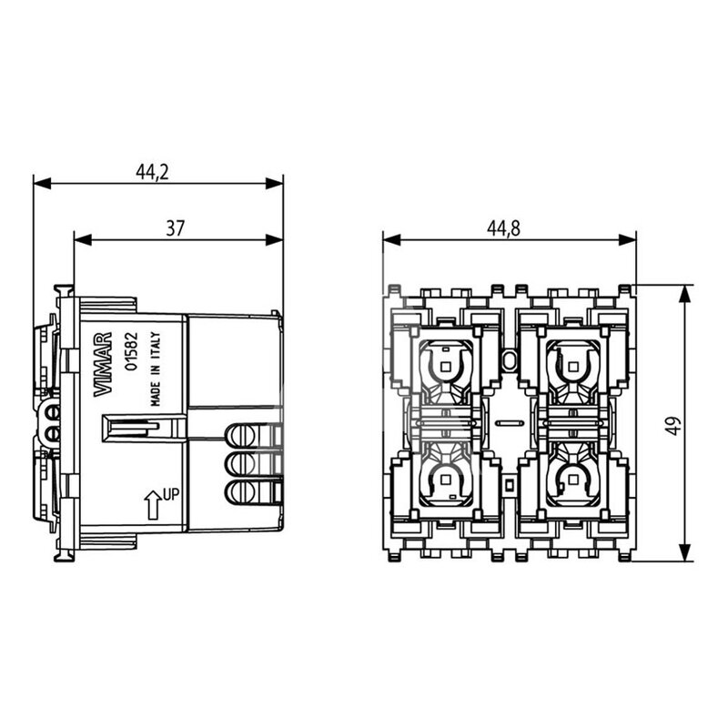 4-przyciskowe sterowanie KNX, 01582 - wymiary
