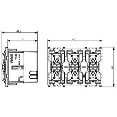 6-przyciskowe sterowanie KNX, 01586 - wymiary