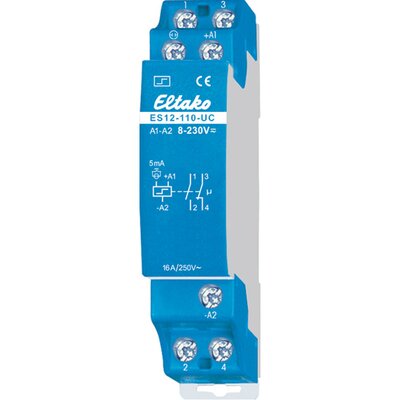 Przekaźnik bistabilny 1xNO + 1xNC, 8-230 V AC/DC, ES12-110-UC