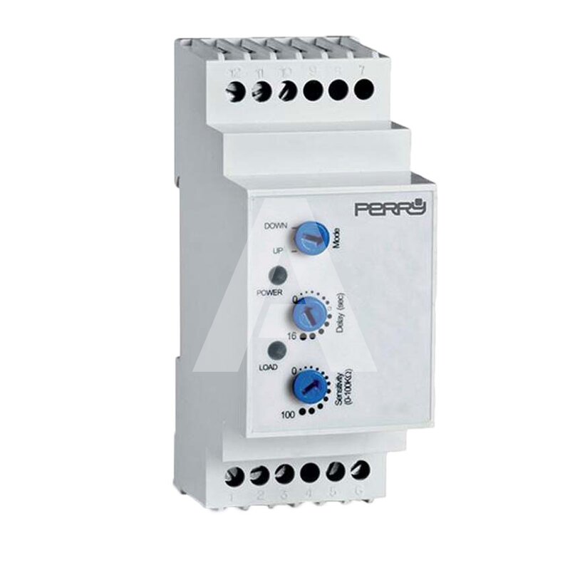 Elektroniczny regulator poziomu, zasilanie 230 V AC, montaż na szynie DIN, IP20, wersja rozszerzona