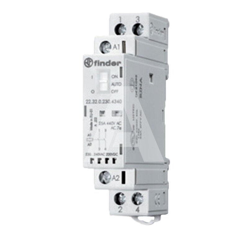 Stycznik instalacyjny 12 V DC/AC (50-60 Hz), 2xNO, mechaniczny wskaźnik zadziałania + LED, 22.32.0.012.4320