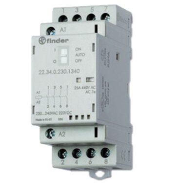 Stycznik instalacyjny 120 V DC/AC, 4xNO, przełącznik AUTO-ON-OFF, 22.34.0.120.1340