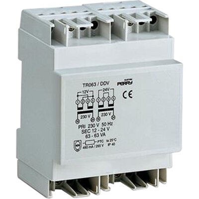 Transformator modułowy 63 VA, praca ciągła, wyjścia 12-12-24 V, 1TDTR063/DDV