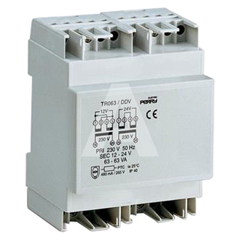 Transformator modułowy 63 VA, praca ciągła, wyjścia 12-12-24 V, 1TDTR063/DDV