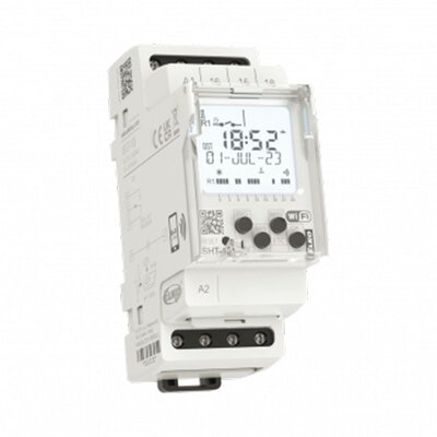 Zegar sterujący cyfrowy z połączeniem WiFi, dzienny/tygodniowy/roczny/astronomiczny, 1 styk 16A, 24–240V AC/DC, SHT-13/UNI, 8595188189071
