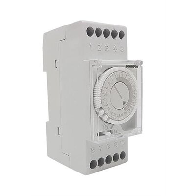 Zegar sterujący, elektromechaniczny dzienny, rezerwą zasilania, szerokość 2 DIN, 1IO 0031