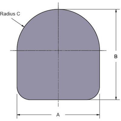 Przewodzący elastomer Ag/Al, CHO-SEAL 1285, profil D, A: 4,52 mm; B: 4,45 mm; C: 2,26 mm, 10-05-1577-1285