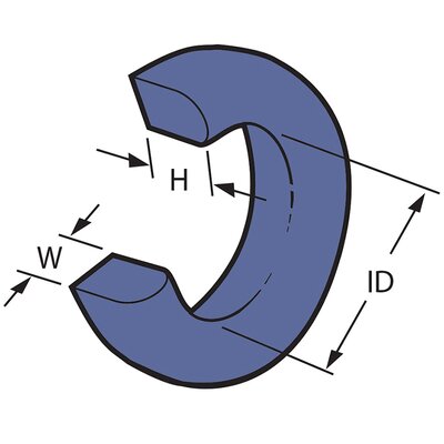 Przewodzący elastomer Ag/Glass, CHO-SEAL 1350, profil D-ring, A: 1,50mm, B: 2,41mm, C: 81,10mm, 10-01-1239-1350