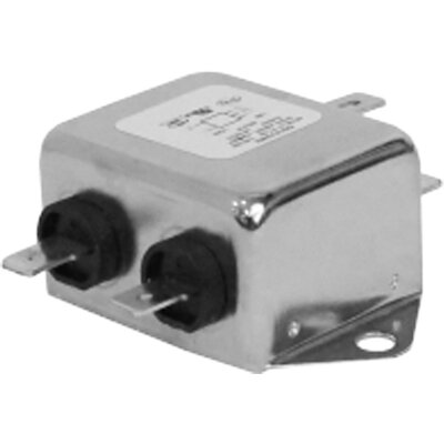 Kompaktowy 1-fazowy filtr zasilania, 1-stopniowy, 120 - 250 V AC, 10 A, montaż kołnierzowy, 50/60 Hz, RP100-10-4.7-W