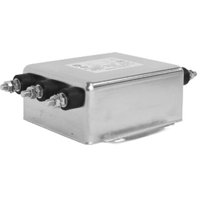 Kompaktowy 3-fazowy jednostopniowy filtr sieciowy delta, 480 V AC, 40 A, 1,00 mA @ 480 V, 60 Hz, montaż kołnierzowy, 50/60 Hz, RP305-40-100-S