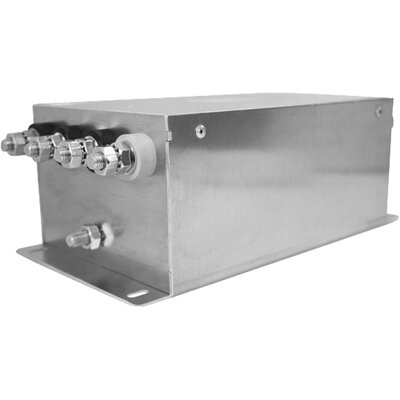 Filtr 3-fazowy kompaktowy jednostopniowy sieciowy delta, 480 V AC, 80 A, 0 mA @ 480 V, 60 Hz, montaż kołnierzowy, 50/60 Hz, RP350-80-0-S