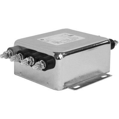 Kompaktowy 3-fazowy jednostopniowy filtr sieciowy gwiazda, 480 V AC, 40 A, 0,10 mA @ 480 V, 60 Hz, montaż kołnierzowy, 50/60 Hz, RP405-40-10-C