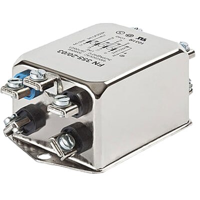 Filtr 3-fazowy z przewodem neutralnym 440 V AC, 6 A, FN355-6-05