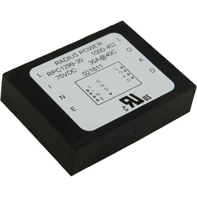 Filtr DC 2-stopniowy montowany na PCB, 75 V DC, 30 A, RPC1299-30