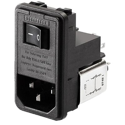 Filtr z gniazdem IEC 250 V AC, 6 A, zatrzaski, FN380-6-21