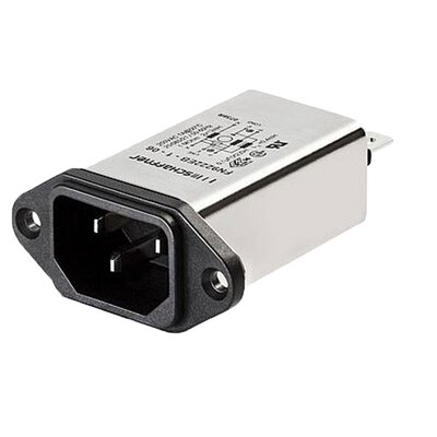 Filtr z gniazdem IEC 250 V AC, 15 A, < 5 uA, wsuwka, FN9222B-15-06