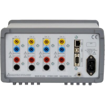 Analizator mocy serii PA900, panel tylny, 4 moduły pomiarowe