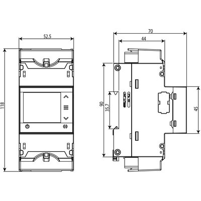 Analizator parametrów sieci Line-CVM-D32 - wymiary