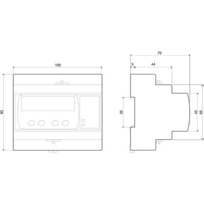 Serwer danych EDS Modbus RTU, M61010 - wymiary
