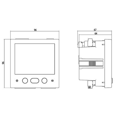 Analizator parametrów sieci CVM-C11-ITF-IN-485-ICT2, M58541 - wymiary