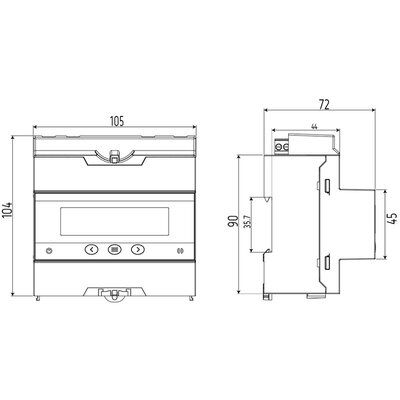 Analizator parametrów sieci, M55134 -wymiary