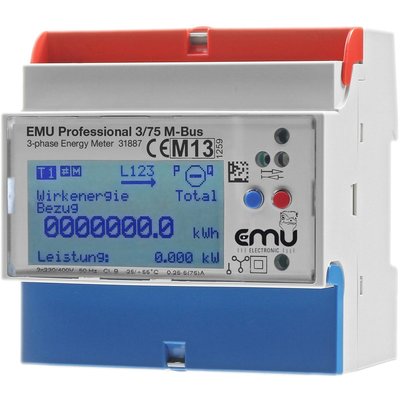 Licznik energii 3 fazowy, pomiar bezpośredni 75 A, M-Bus, EMU Professional 3/75