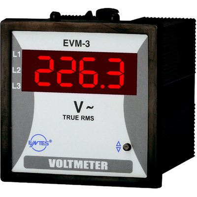 Woltomierz jednofazowy natablicowy, 72x72 mm, EVM-3-72