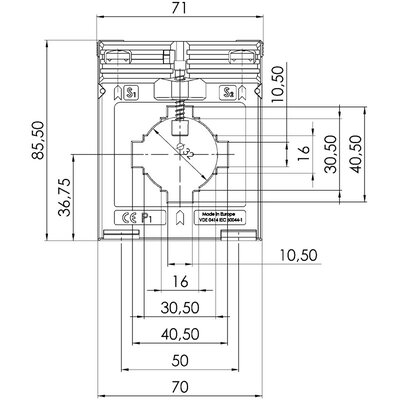 Przekładnik prądowy nn ASK, G13546 - schemat 1