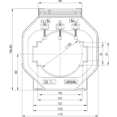 Przekładnik prądowy nn ASK, V56-3204F - schemat 1