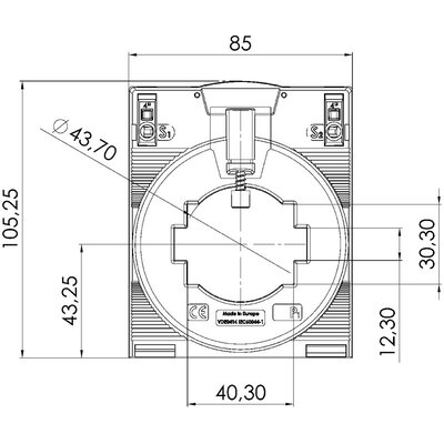 Przekładnik prądowy CTB, 50-0100 - schemat 1