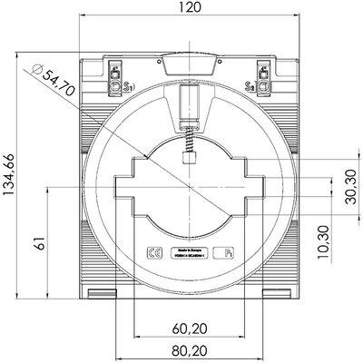 Przekładnik prądowy CTB, 50-0190 - schemat 1
