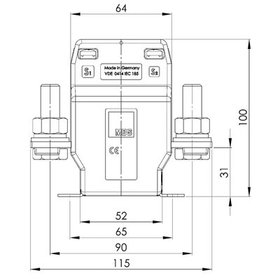 Przekładnik prądowy nn WSK, 33054 - schemat 1