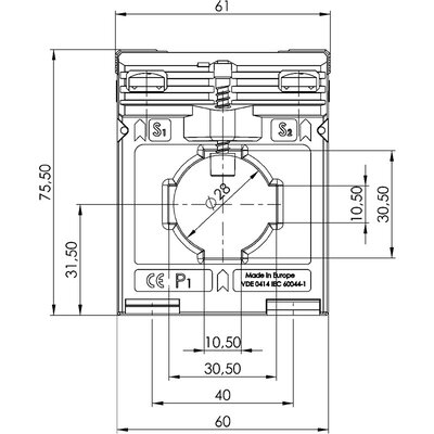 Przekładnik prądowy SASK, S17-1806C - schemat 1