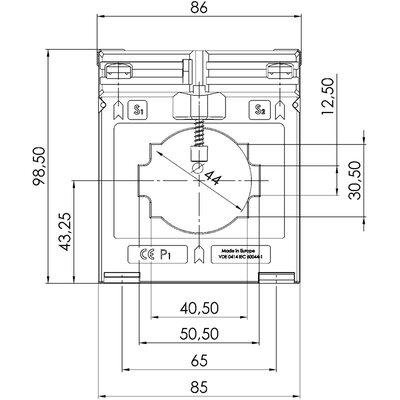 Przekładnik prądowy SASK, S34-2516C - schemat 1