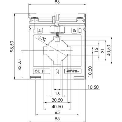 Przekładnik prądowy SASK, S33-2118D - schemat 1