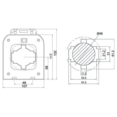 Przekładnik prądowy nn S60, 601200555000G - schemat